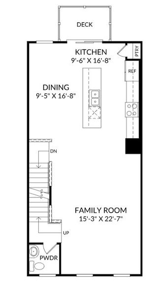 2D floor plan layout for the The Balfour by Stanley Martin Homes in Haddonstone, Raleigh, NC (Image 5).