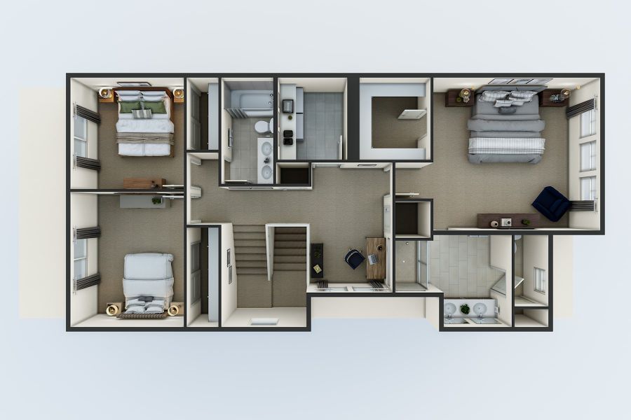 2D floor plan layout for the 3 by Tri Pointe Homes in Sugar Mill Village, Longmont, CO (Image 3).