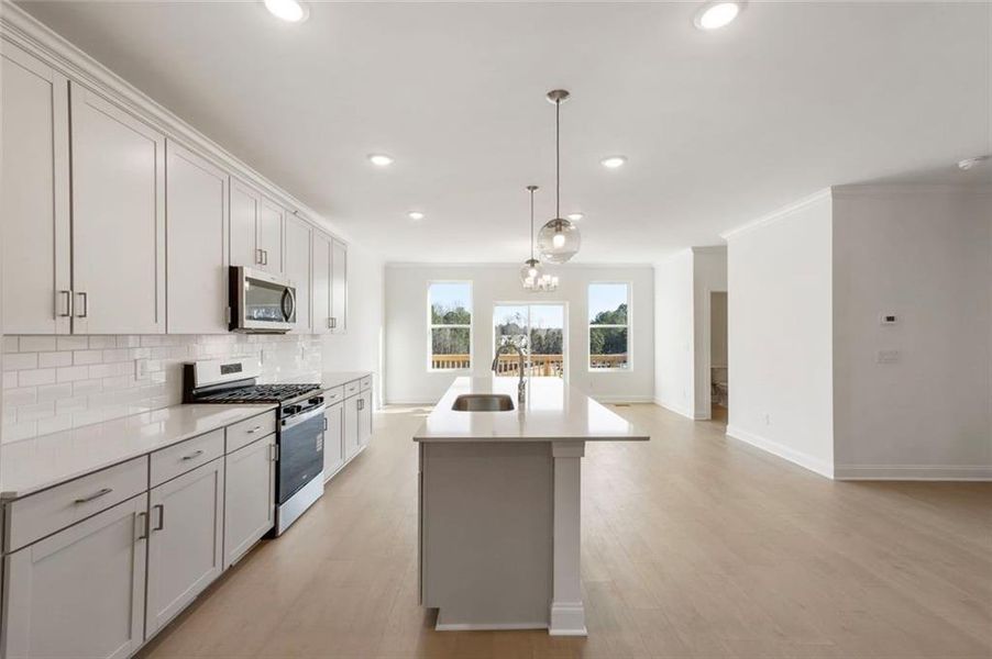 Furnished interior view inside a new home in , Sugar Hill (Image 11). Furnished interior view inside a new home in , Sugar Hill (Image 11).