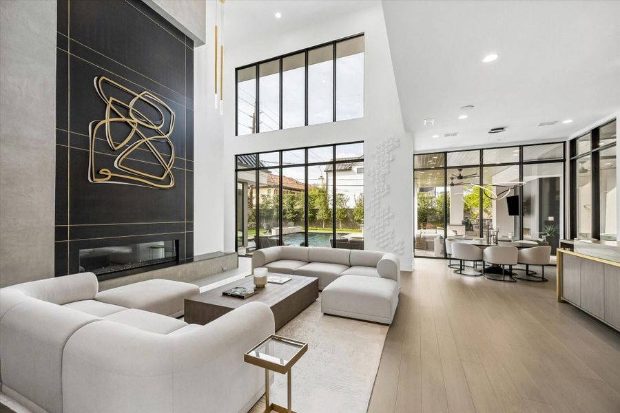 Custom art hangs on the fireplace. Custom art hangs on the fireplace.