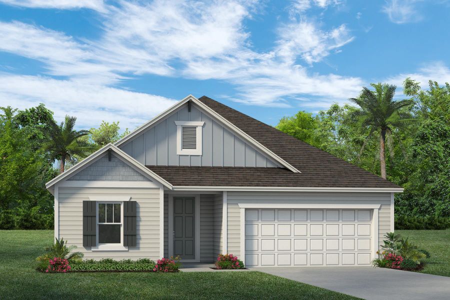 Representative exterior photo of a completed home built from the Sanibel by Rockwell Homes in Grassmere, Zellwood, FL (Image 2). Representative exterior photo of a completed home built from the Sanibel by Rockwell Homes in Grassmere, Zellwood, FL (Image 2).