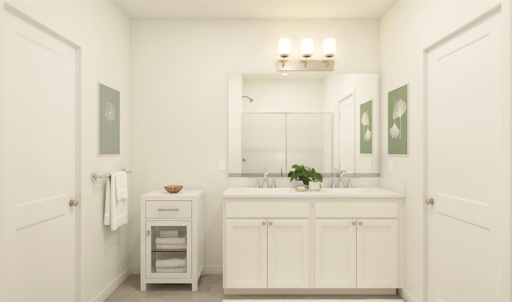Relaxing primary bath (*Artist rendering used for illustration purposes only.) Relaxing primary bath (*Artist rendering used for illustration purposes only.)