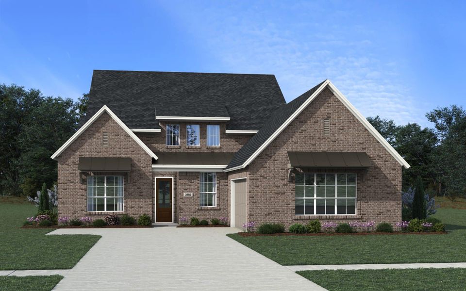 Representative exterior photo of a completed home built from the Sicily – 60′ Lot by Chesmar Homes in Lakes of Cane Island, Katy, TX (Image 20).