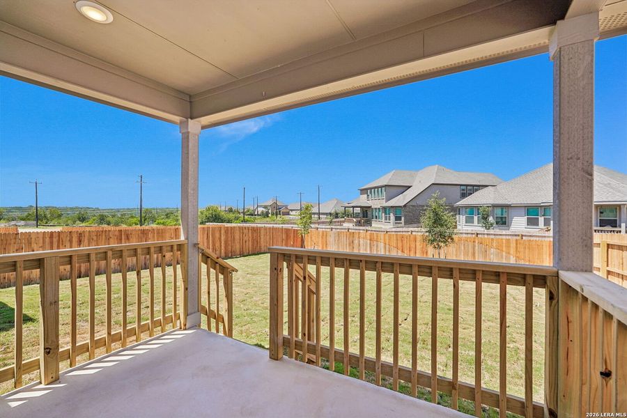 Exterior details and patio area of a home in Arcadia Ridge - Classic Series, San Antonio (Image 30).