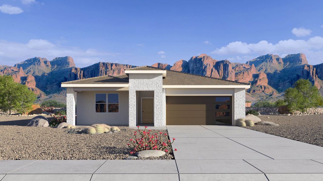 Representative exterior photo of a completed home built from the Cali by D.R. Horton in Rio Rancho Estates, Surprise, AZ (Image 26).