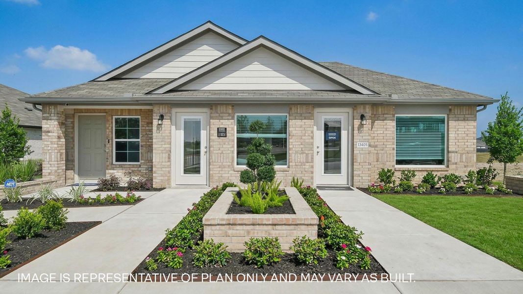 Representative exterior photo of a completed home built from the The Diana by D.R. Horton in Carillon, Manor, TX (Image 2).