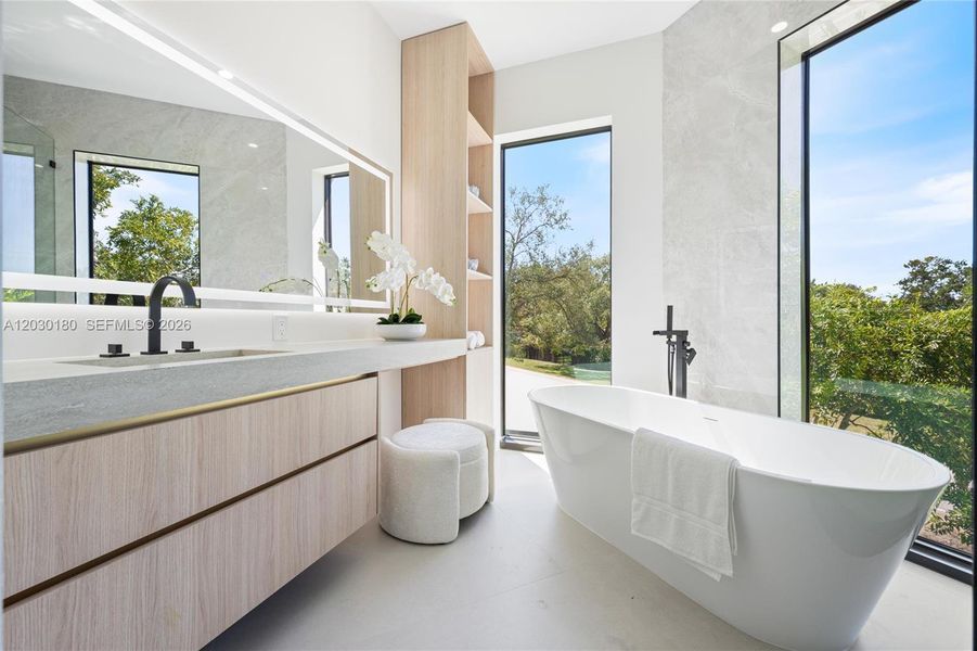 Furnished interior view inside a new home in , Miami (Image 11).