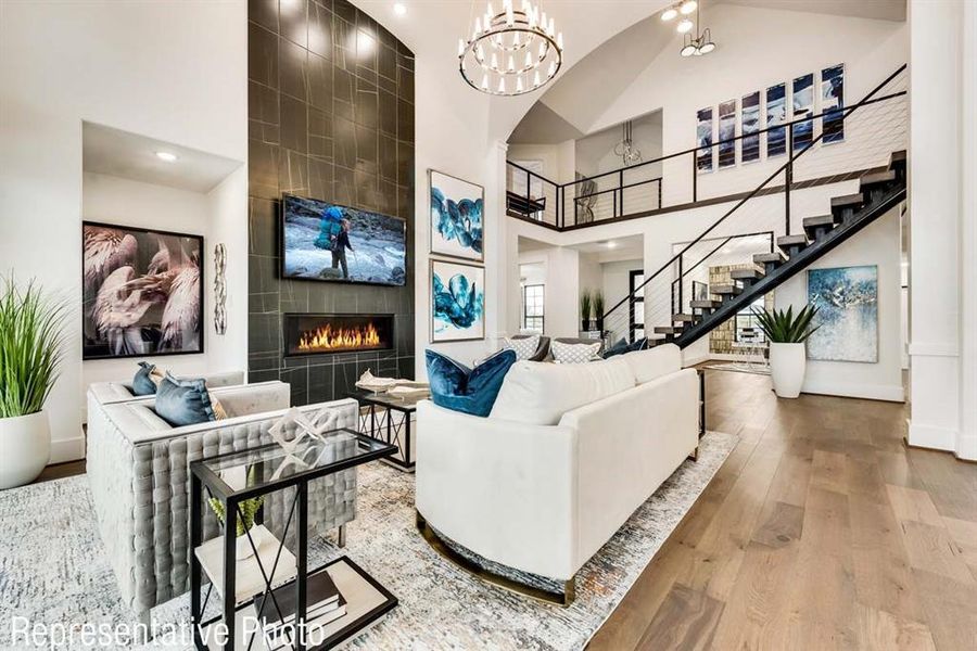 Furnished interior view inside a new home in Chatham Reserve, Providence Village (Image 2).