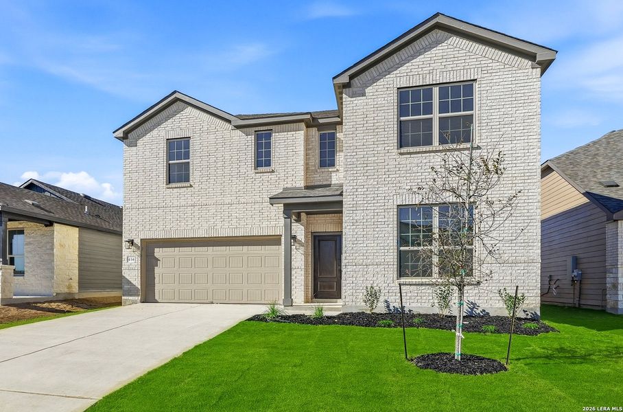 Front exterior of a new home in Dove Song, Marion, TX, highlighting curb appeal (Image 22).