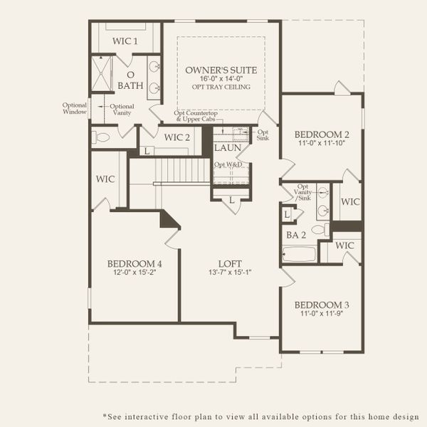 2D floor plan layout for the Continental by Pulte Homes in Muller Ridge, Blythewood, SC (Image 6).