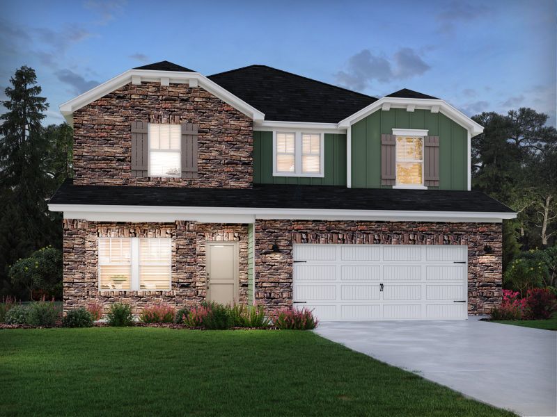 Representative exterior photo of a completed home built from the Dakota by Meritage Homes in Nelson's Creek, Mocksville, NC (Image 22).