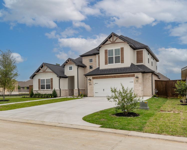 Representative exterior photo of a completed home built from the The Landry by Reece Homes in Oakmont, Bryan, TX (Image 23).