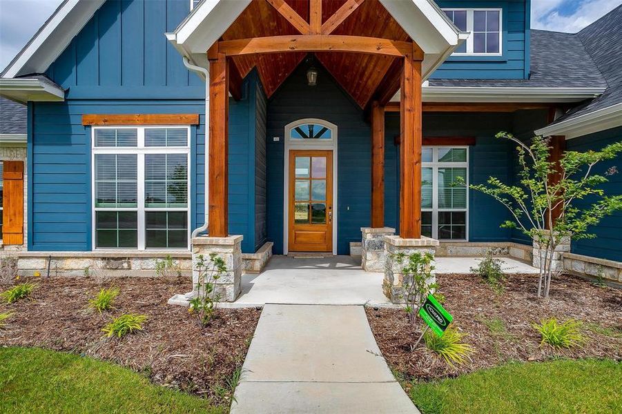 Front exterior of a new home in Aledo Heights, Aledo, TX, highlighting curb appeal (Image 25).