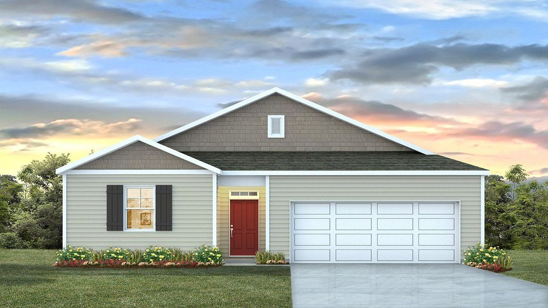 Representative exterior photo of a completed home built from the KERRY by D.R. Horton in Heritage Crossing, Conway, SC (Image 2).