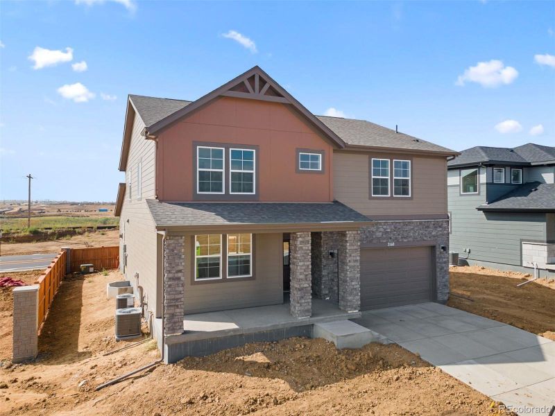 Front exterior of a new home in , Brighton, CO, highlighting curb appeal (Image 20).
