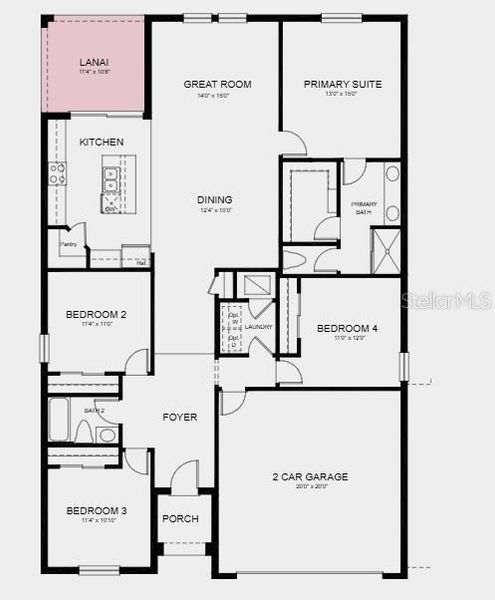2D floor plan layout of this home in Scenic Terrace, Lake Hamilton, FL (Image 2). 2D floor plan layout of this home in Scenic Terrace, Lake Hamilton, FL (Image 2).
