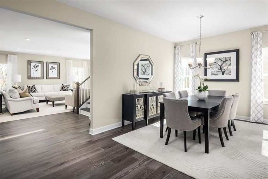 Representative furnished interior of a home built from the Seneca by Ryan Homes in Enclave at Bells Lake, Apex (Image 6).