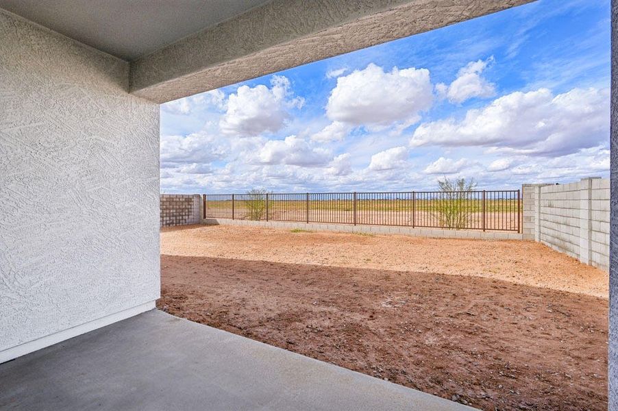 Covered patio to backyard