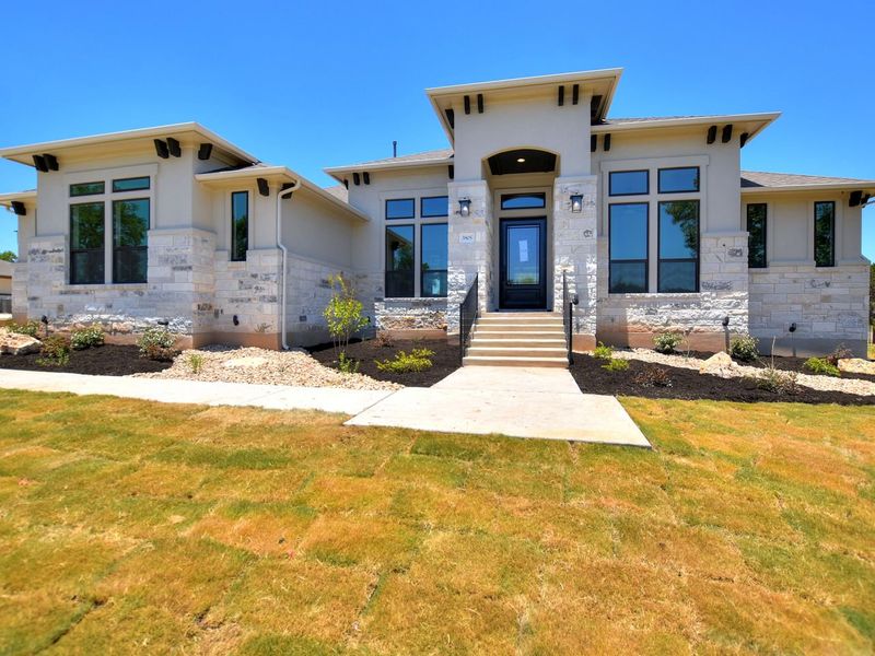 Representative exterior photo of a completed home built from the Avalon by Giddens Homes in Scofield Farms Estates, Georgetown, TX (Image 30).