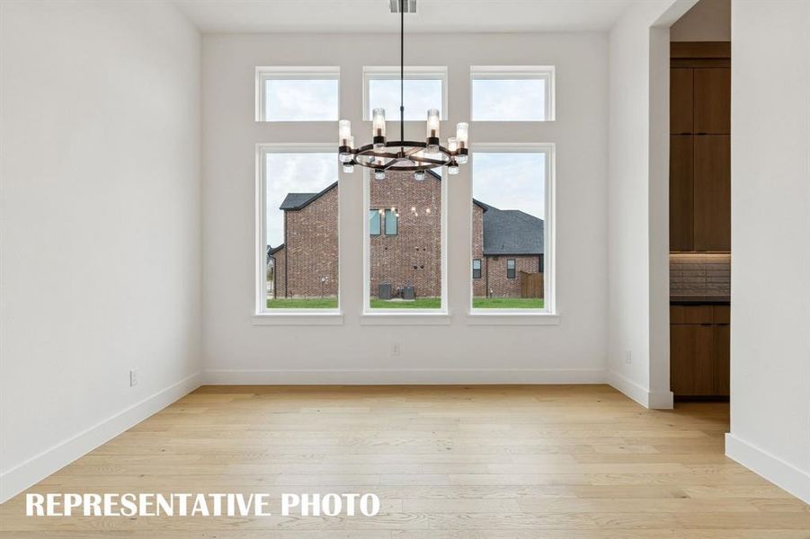 Whether it's grand dinner parties for cozy family meals, this dining room fits all occasions.  REPRESENTATIVE PHOTO