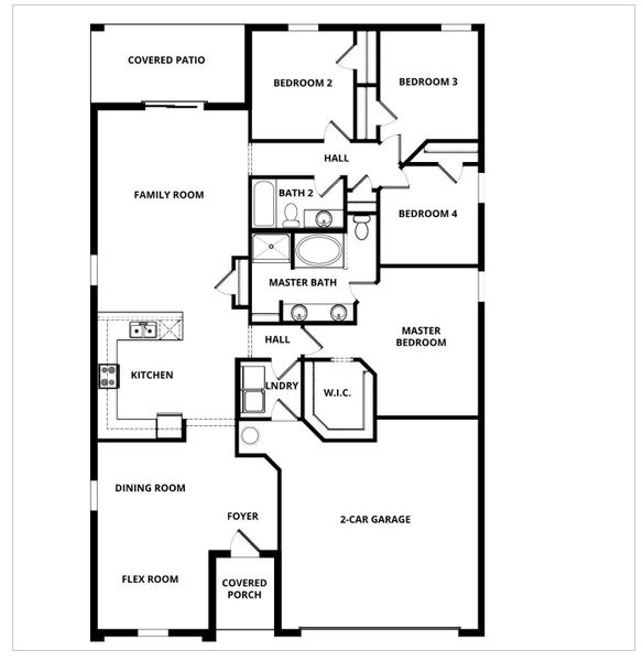 2D floor plan layout of this home in Celebration Pointe, Fort Pierce, FL (Image 3).
