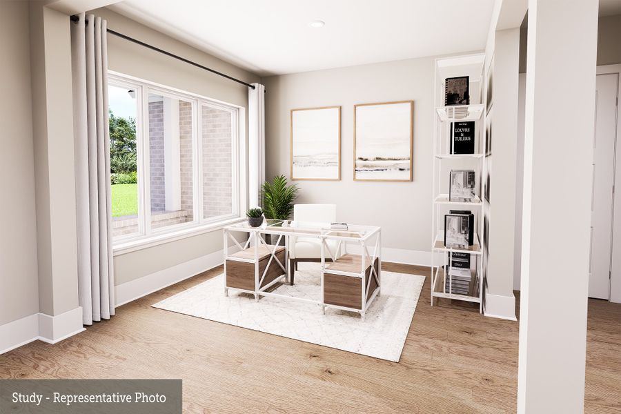 Representative furnished interior of a home built from the The Marvin by David Weekley Homes in The Woodlands Hills 70’, Willis (Image 5).