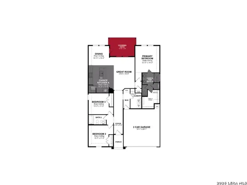 2D floor plan layout of this home in Comanche Ridge, San Antonio, TX (Image 5).
