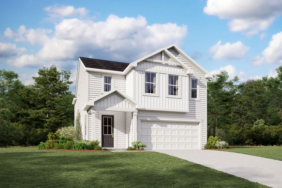 Representative exterior photo of a completed home built from the Summit by Mattamy Homes in Stonebarrow, Lillington, NC (Image 23). Representative exterior photo of a completed home built from the Summit by Mattamy Homes in Stonebarrow, Lillington, NC (Image 23).