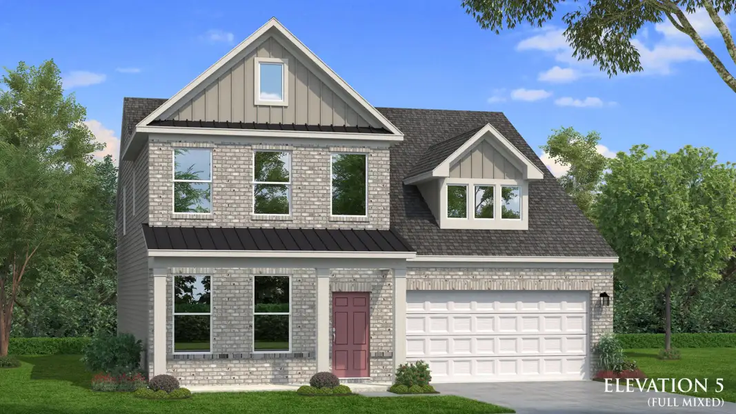 Representative exterior photo of a completed home built from the Lassiter by DRB Homes in Station Pointe Phase 2, Angier, NC (Image 36).