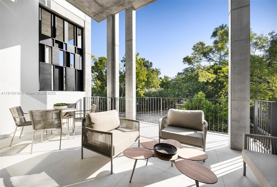 Exterior details and patio area of a home in , Miami (Image 2).