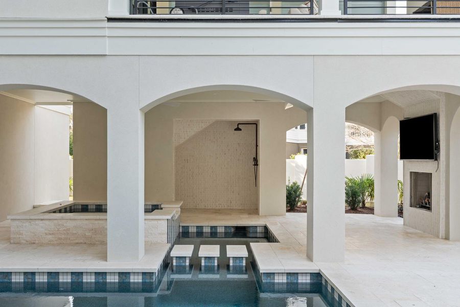 Exterior details and patio area of a home in , Charleston (Image 40).