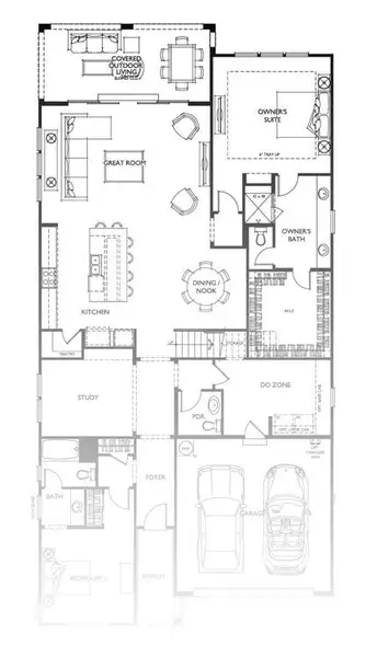 2D floor plan layout for the Balboa by Classica Homes in Riverchase Estates, Lancaster, SC (Image 4).