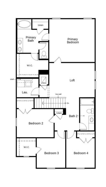 This floor plan features 4 bedrooms, 2 full baths, 1 half bath and over 2,200 square feet of living space.