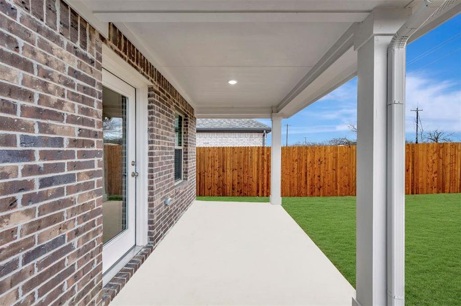 Exterior details and patio area of a home in Sagebrook, Argyle (Image 22). Exterior details and patio area of a home in Sagebrook, Argyle (Image 22).