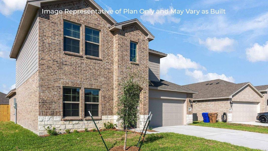 Representative exterior photo of a completed home built from the Naples by D.R. Horton in Woodside, Corpus Christi, TX (Image 4). Representative exterior photo of a completed home built from the Naples by D.R. Horton in Woodside, Corpus Christi, TX (Image 4).