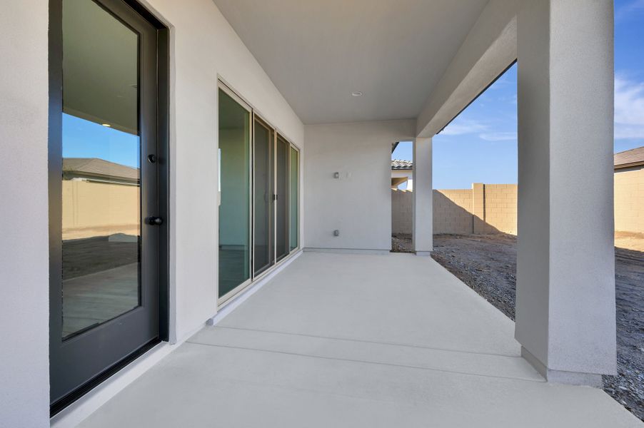 Exterior details and patio area of a home in Tavolo at Soleo, San Tan Valley (Image 3).