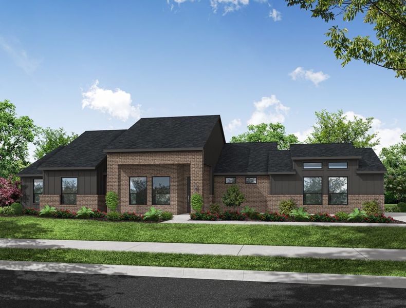 Representative exterior photo of a completed home built from the Juniper by Impression Homes in Estates of Palmer, Palmer, TX (Image 4).