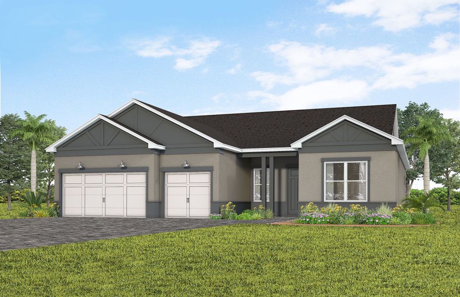 Representative exterior photo of a completed home built from the Stellar by Del Webb in Del Webb Lakehaven, Clermont, FL (Image 11). Representative exterior photo of a completed home built from the Stellar by Del Webb in Del Webb Lakehaven, Clermont, FL (Image 11).