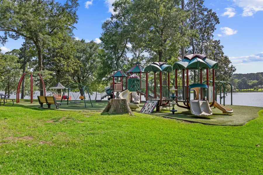 Neighborhood playground overlooking one of Elkins Lake's scenic lakes