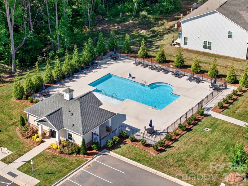 Neighborhood cabana and pool.