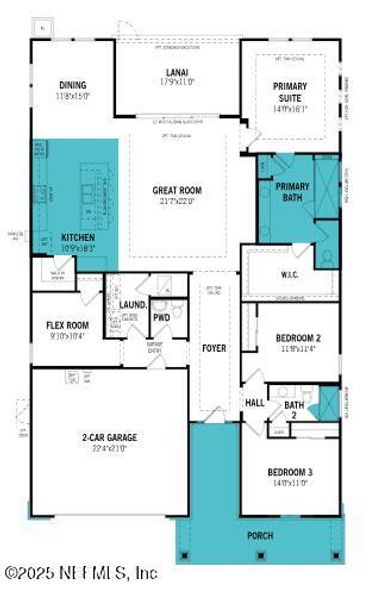 2D floor plan layout of this home in RiverTown - WaterSong, St. Johns, FL (Image 2). 2D floor plan layout of this home in RiverTown - WaterSong, St. Johns, FL (Image 2).