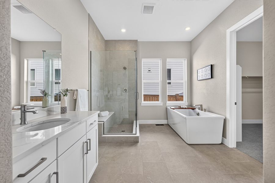 Furnished interior view inside a new home in Trailstone, Arvada (Image 14).