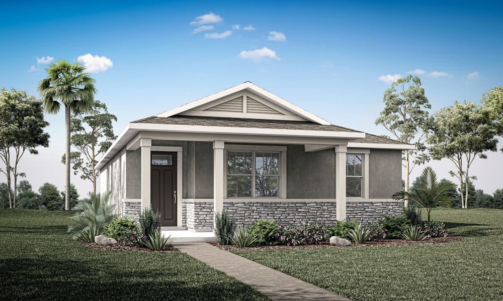 Representative exterior photo of a completed home built from the Alafia by Mattamy Homes in Meridian Parks, Orlando, FL (Image 1). Representative exterior photo of a completed home built from the Alafia by Mattamy Homes in Meridian Parks, Orlando, FL (Image 1).