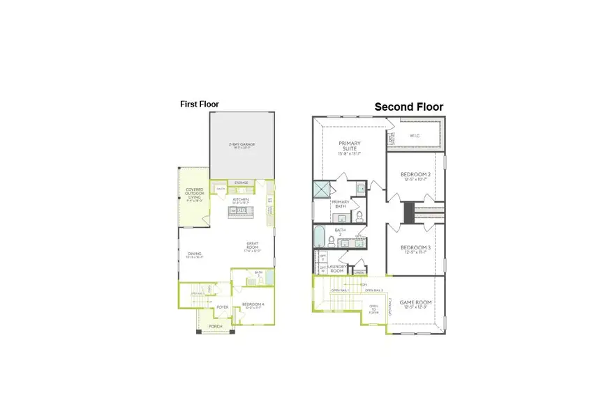 2D floor plan layout of this home in Painted Tree, McKinney, TX (Image 3).