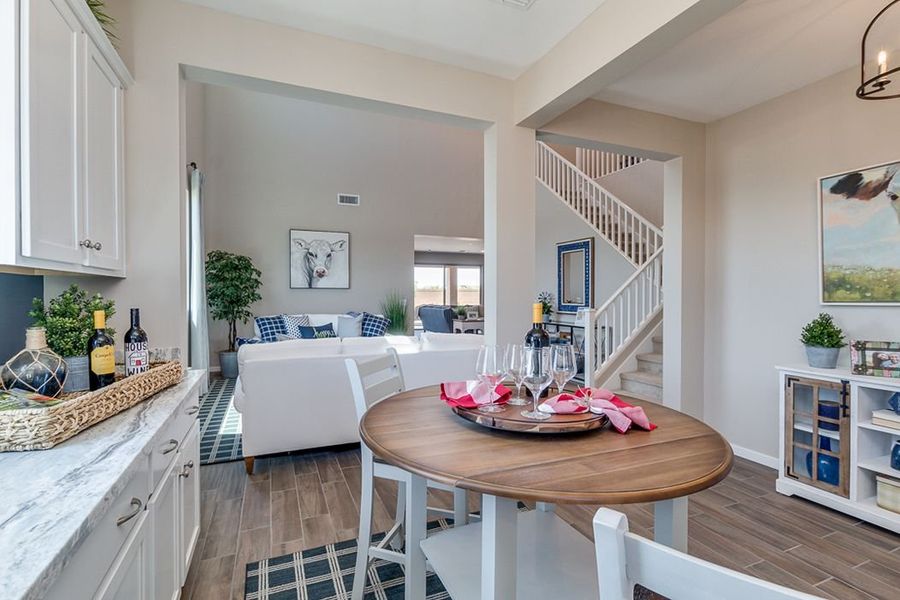 Representative furnished interior of a home built from the Diamond by Elliott Homes in Forté at Granite Vista, Waddell (Image 14). Representative furnished interior of a home built from the Diamond by Elliott Homes in Forté at Granite Vista, Waddell (Image 14).