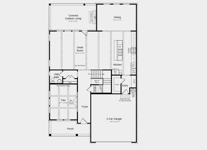 2D floor plan layout for the Bordeaux by Taylor Morrison in Towson Village, Peachtree City, GA (Image 3).