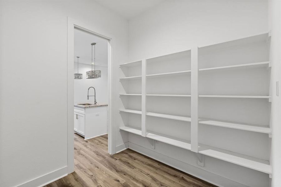 Pantry allows for generous space and storage.