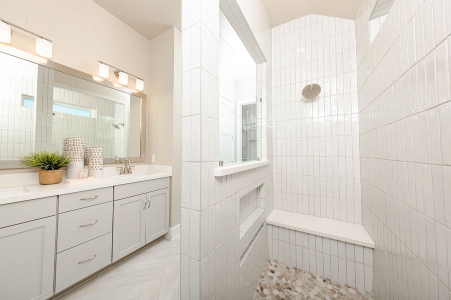 Representative furnished interior of a home built from the Cambridge by Beazer Homes in Gatherings® at Chambers Creek, Willis (Image 9).