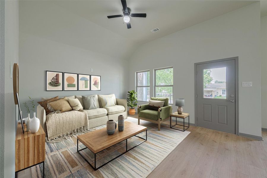 Spacious living area beautifully staged to inspire your dream home setup. Spacious living area beautifully staged to inspire your dream home setup.