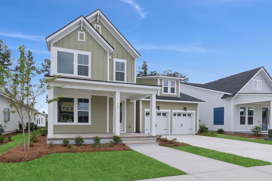 Front exterior of a new home in Nexton - Midtown - The Village Collection, Summerville, SC, highlighting curb appeal (Image 22).